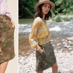Anthropologie Camo Mini Skirt